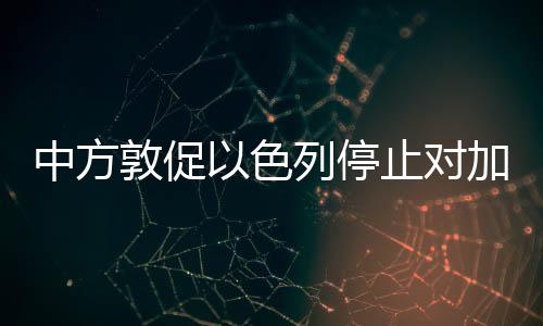 敦促对加动呼中方表示